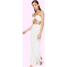 Kadın Relaxed Fit Yüksek Bel Pantolon Yazlık Geniş Paça Plaj Şıklığı Yaz Aylarının Vazgeçilmezi