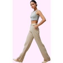 Kadın Düşük Bel Wide Leg Pantolon Liyosel Uzun Boy Casual Şıklık Yaz Aylarının Vazgeçilmezi