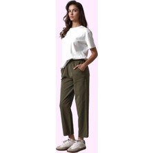 Kadın Yazlık Pamuk Gabardin Jogger Pantolon Düz Desen Dar Paça Günlük Kullanım Özel Günler