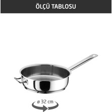Hascevher Horeca 32X10 Yardımcı Kulplu Tava