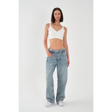 Kadın Açık Mavi Baggy Jean