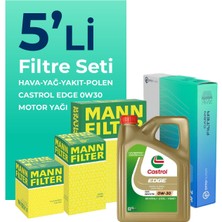 Mann Filter Audi Q5 40 Tdi Filtre Bakım Seti Castrol Motor Yağlı (2021-2024) 5 Li