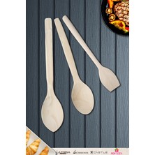 Doğal Şimşir Ağacı Ahşap Tahta Kaşık Spatula Seti Ağaç Kaşık (3lü Set)