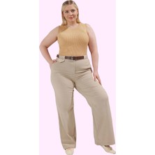 Kadın Relaxed Geniş Paça Pantolon Yüksek Bel Dokuma Kumaş Günlük Stil Yaz Aylarının Vazgeçilmezi