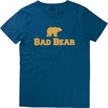 Bad Bear Bear Tee T-Shirt Indigo Mavi Logo Baskılı Erkek Tişört