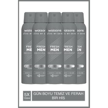 Watsons Fresh Men Pudrasız Deodorant Sprey 150 ml x 5
