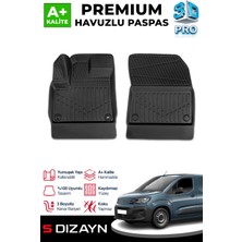 S-Dizayn Peugeot Partner Panelvan 3D Pro Havuzlu Paspas Ön 2'li 2019 Üzeri A+ Kalite