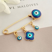 Bebek Yaka Iğnesi Bebek Nazarlık Çiçek Yaka Iğnesi Gold