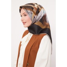 Siyah Twill Saf Ipek Eşarp