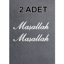 Maşallah 2 Adet Maşallah Yazı Sticker Araba Oto Motosiklet Karavan Etiket 00054