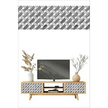 Ahşap Örgü Rattan Desenli Kendinden Yapışkanlı Laminasyonlu Dolap, Şifonyer, Komodin Kaplama Folyosu