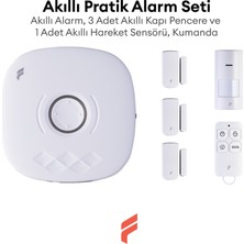 Fonri Akıllı Pratik Alarm Seti; Akıllı Alarm, 3x Akıllı Kapı Pencere ve 1x Akıllı Hareket Sensörü, Kumanda