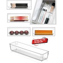 Çekmece Içi Düzenleyici, Modüler Saklama Kabı - Makyaj Takı Organizeri 30 x 7,5 cm
