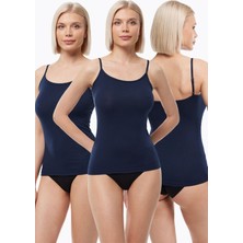 Malabadi Kadın Lacivert 3 Lü Paket Modal Ayarlanabilir Ip Askılı Atlet 140