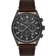 Daniel Klein DKE.1.10709-5 Deri Kordon 3 Atm Suya Dayanıklı Kahverengi   Erkek Kol Saati