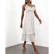 Çiçekli Şifon Elbise