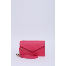 Fuşya SHK209 Suni Deri 10 Bölmeli Fermuarlı Bozuk Para,kağıt Para ve Cep Telefonu Bölmeli Cüzdan