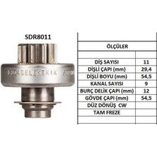 Marş Dişlisi 11 Diş-9 Kanal Zen 1023 Peugeot-Cıtroen-Renault PARTNER-BERLINGO-P405D Volvo Jpx Jeep