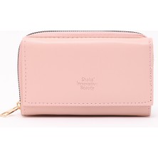 Pudra SHK204 Suni Deri 13 Bölmeli, Kartlık, Kağıt ve Bozuk Para Bölmeli Çıtçıtlı Cüzdan