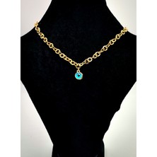 Gold Renk Zincir Figürlü Kararmaz Özel Tasarım Kolye