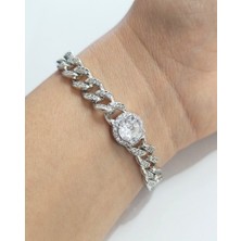 Monalisa Home Lüks Gösterişli Figürlü Gümüş Renk Bileklik