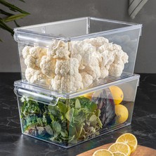 2'li Mega Boy Kapaklı Mutfak Dolap Içi Organizer - Buzdolabı Içi Düzenleyici Sebze Meyve Organizer