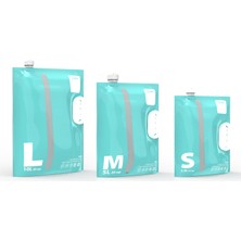 3'lü Vakumlu Erzak Saklama Poşeti - Hava Almaz Kulplu Gıda Saklama Torbası Yeşil