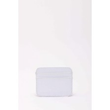 Beyaz SHK181 Kroko Suni Deri, 4 Kartlık ve Para Bölmeli, Unisex Kartlık