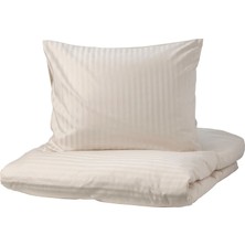 IKEA Nattjasmın Nevresim Seti 150 x 200 cm Tek Kişilik Açık Bej Pamuklu