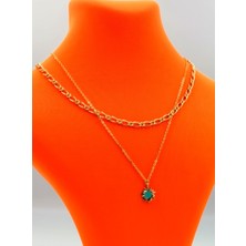 Gold Renk Zincir Figürlü Kararmaz Özel Tasarım Kolye