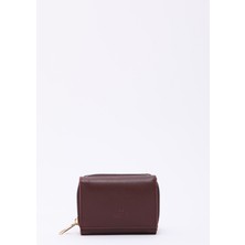 SHAKA Bordo SHK177 Suni Deri 8 Bölmeli Kartlık Çıtçıtlı Cüzdan Günlük Kullanım İçin Şık Tasarım