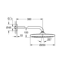 Grohe Tempesta 250 Tepe Duşu Set 380 Mm, 1 Akışlı Brushed Warm Sunset – 26663DL0