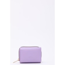 Lila SHK177 Suni Deri 8 Bölmeli, Kartlık, Kağıt ve Bozuk Para Bölmeli Çıtçıtlı Cüzdan