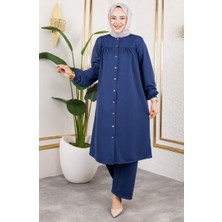 Büzgülü Tesettür Takım 2061-02 Indigo