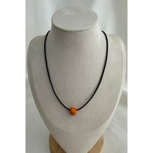 Küçük Ahşap Boncuk Siyah Ip Kolye (40CM)
