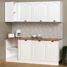 Fly Mobilya 200 cm %100 MDF Greena White Modern Köşe Modülü Geniş Depolama Alanı ile