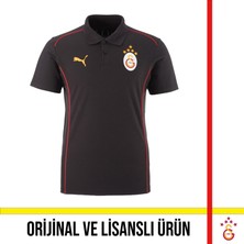 Galatasaray Lisanslı Puma A Takım Polo Galatasaray Yazılı Siyah T-Shirt