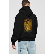 Gustav Klimt The Kiss Arka Baskılı Hoodie Oversize Kapüşonlu Sweatshirt Erkek Kadın