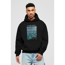 Claude Monet Ön Baskılı Hoodie Oversize Kapüşonlu Sweatshirt Erkek Kadın