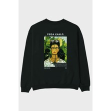 Frida Kahlo Arka Baskılı Oversize Sweatshirt Erkek Kadın Unisex
