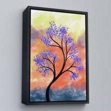 Siyah Çerçeveli Modern Renkli Ağaç Tablosu