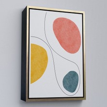 Altın Çerçeveli Dairesel Soyut Tablo