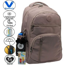 1710 Suya Dayanıklı Okul Sırt Çantası Unisex Günlük Okul Çantası Vizon