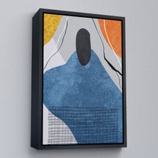 Siyah Çerçeveli Modern Renkli Soyut Tablo