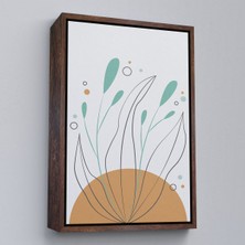 Kahverengi Çerçeveli Iskandinav Soyut Tablo