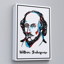 Beyaz Çerçeveli William Shakespeare Dekoratif Kanvas Tablo