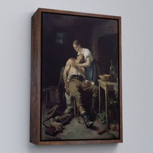 Kahverengi Çerçeveli Henry Jones Thaddeus Yaralı   (1881) Duvar Tablosu