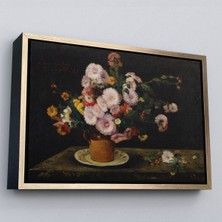Altın Çerçeveli Aster Buketi, 1859, Gustave Courbet Tablo
