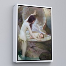 Beyaz Çerçeveli Hz Meryem ve Hz Isa Kanvas Tablo