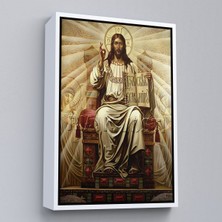 Beyaz Çerçeveli Hz Isa Tablosu, Long Live Christ The King